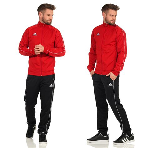 adidas freizeitanzug rot schwarz men|Rote Trainingsanzüge .